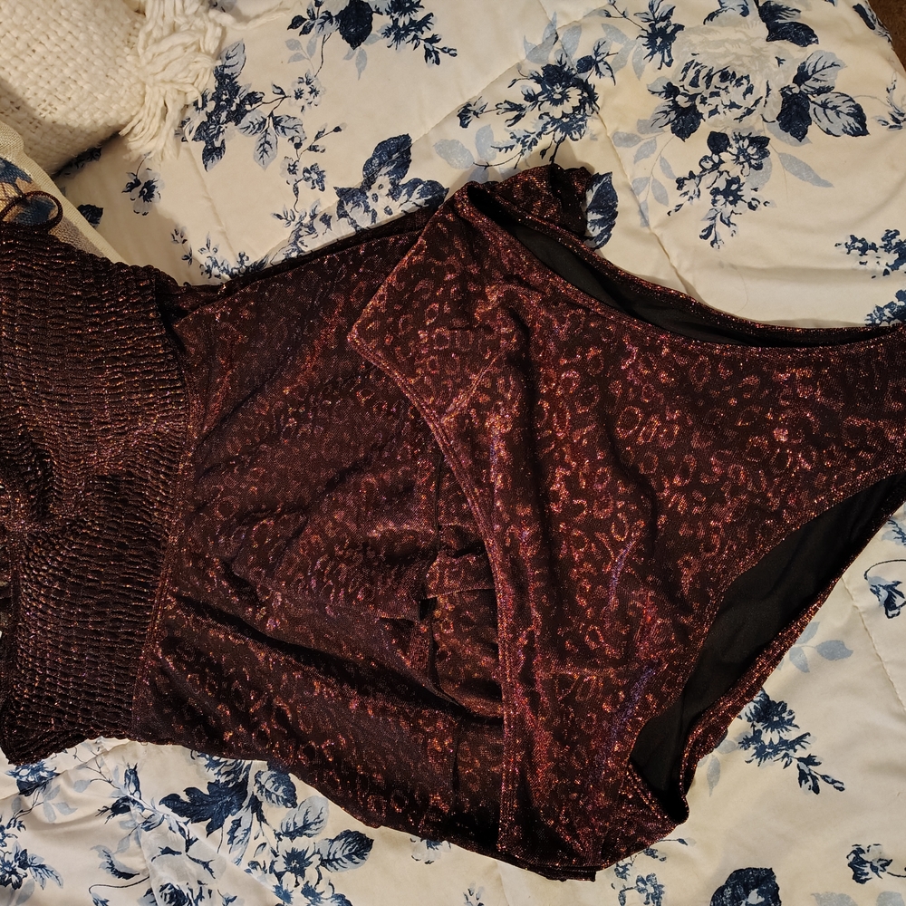Red and Brown Bikini with Luxurious Stretchy Fabric